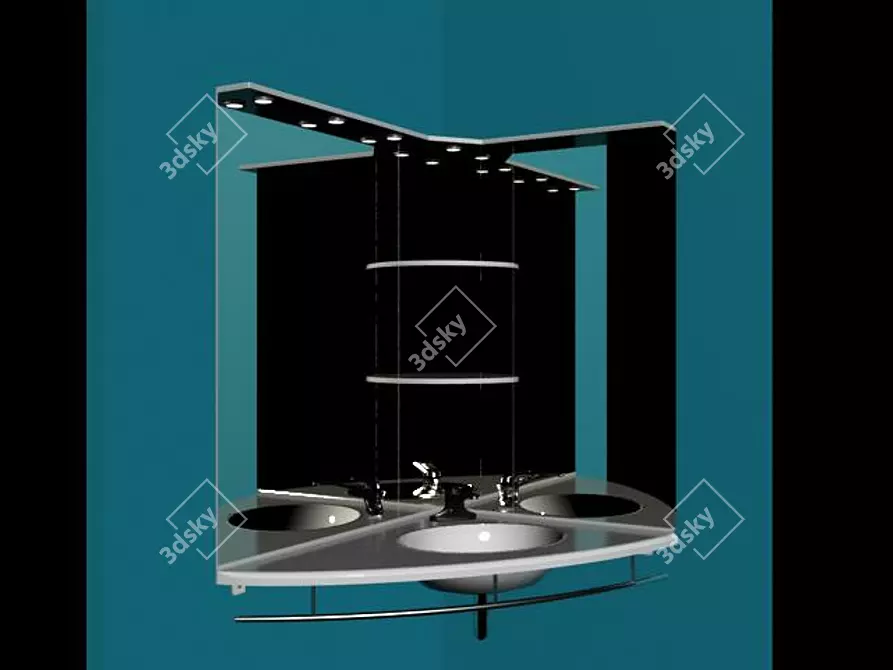 Aquatone Corner Sink 1000x750mm 3D model image 1