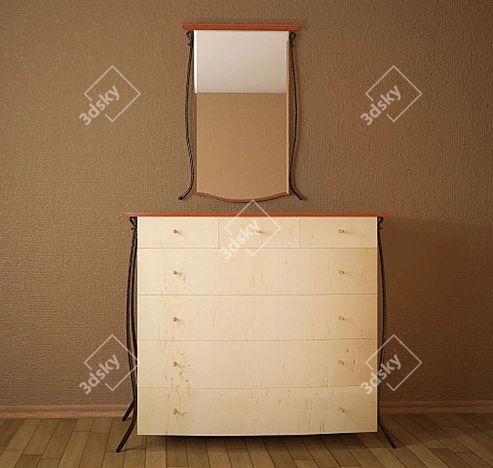  Madrid Collection Chest of Drawers & Mirror 3D model image 1