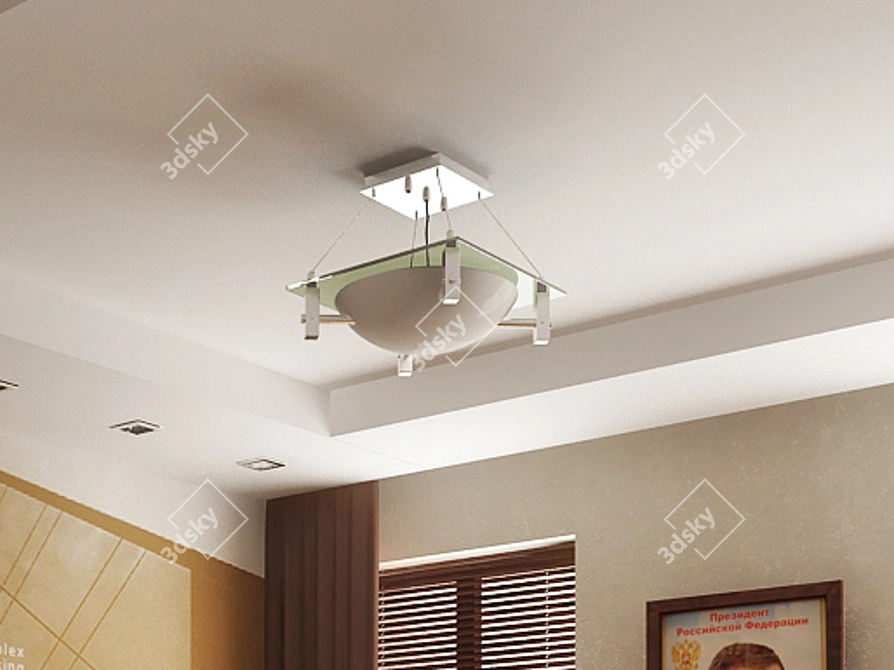 Sleek LED Ceiling Light 3D model image 1