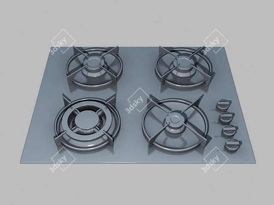 3D Max 2009 Gas Cooktop 3D model image 1