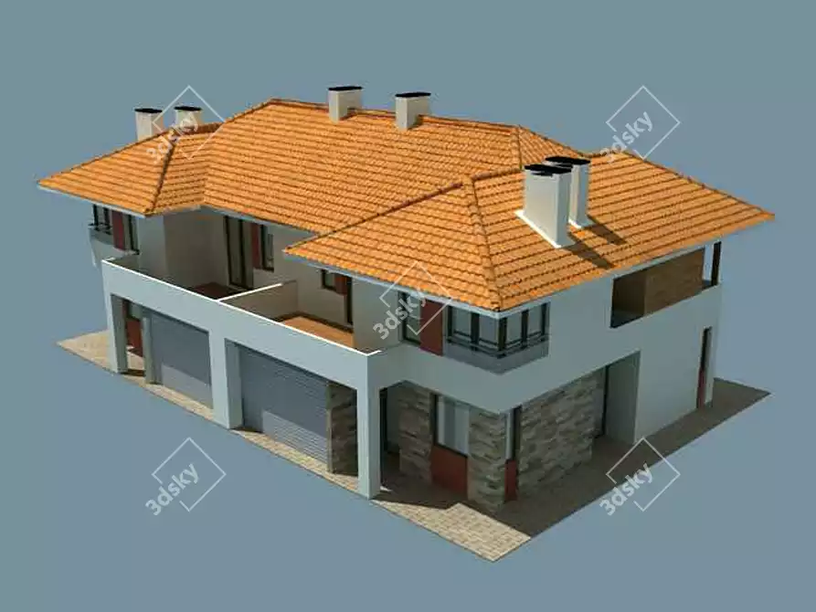 Elegant Abode with Refined Finishes 3D model image 1