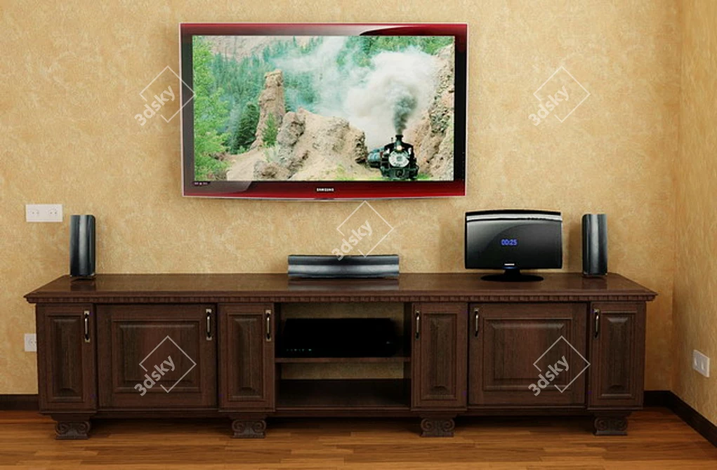 Compact Bedside TV 3D model image 1