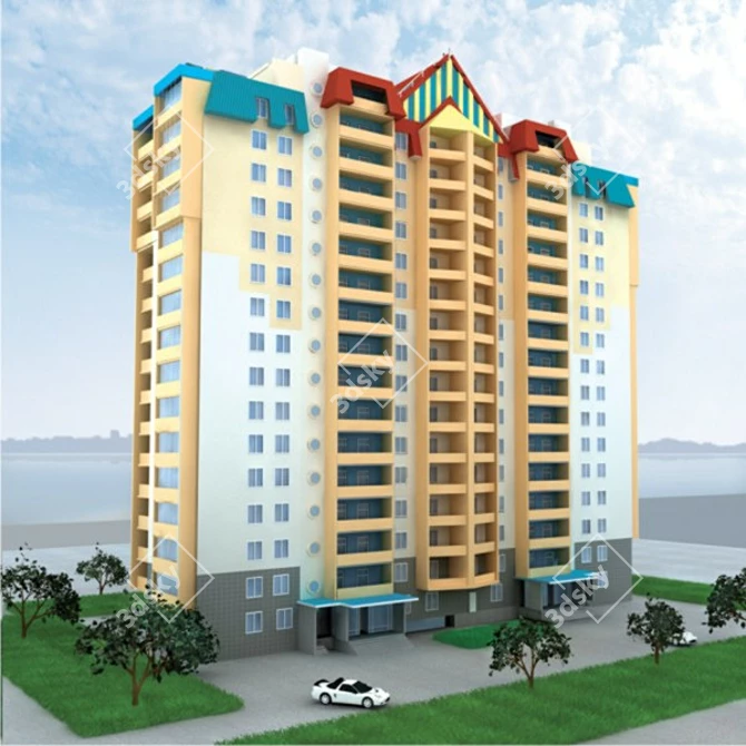 16-Story Residential Building 3D model image 1