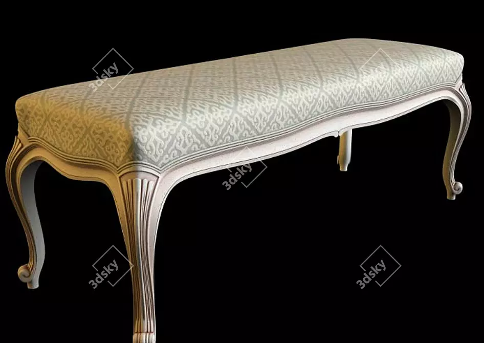 Elegant Louis XVI Bench 3D model image 1