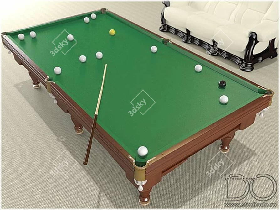 Pyramid Billiard Table - 9ft 3D model image 1