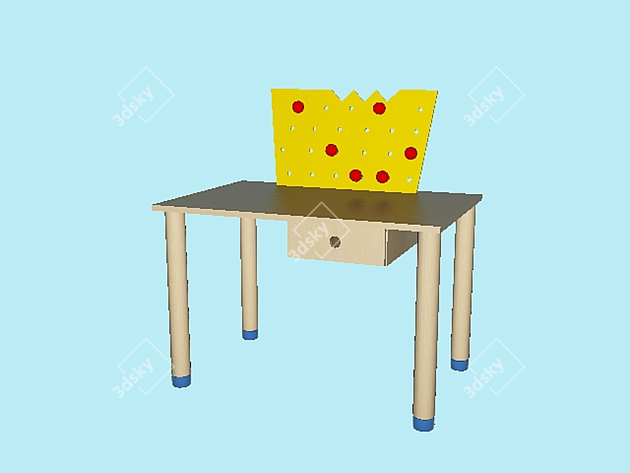 Customizable Wood Texture Table 3D model image 1