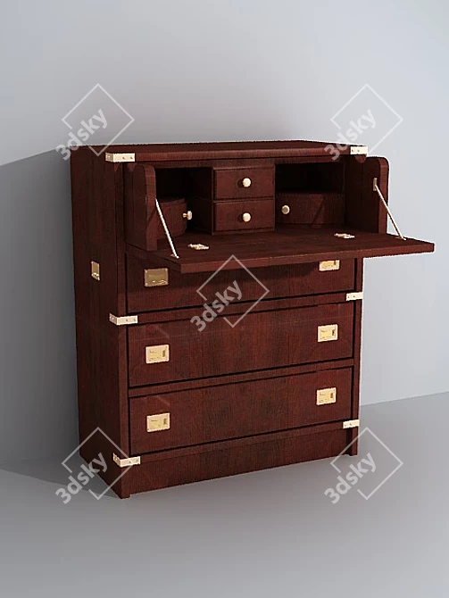 Nautical Caroti Chest of Drawers 3D model image 1