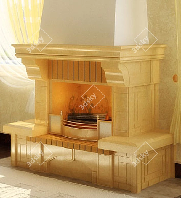 Cozy Flame: Complete with Textures 3D model image 1