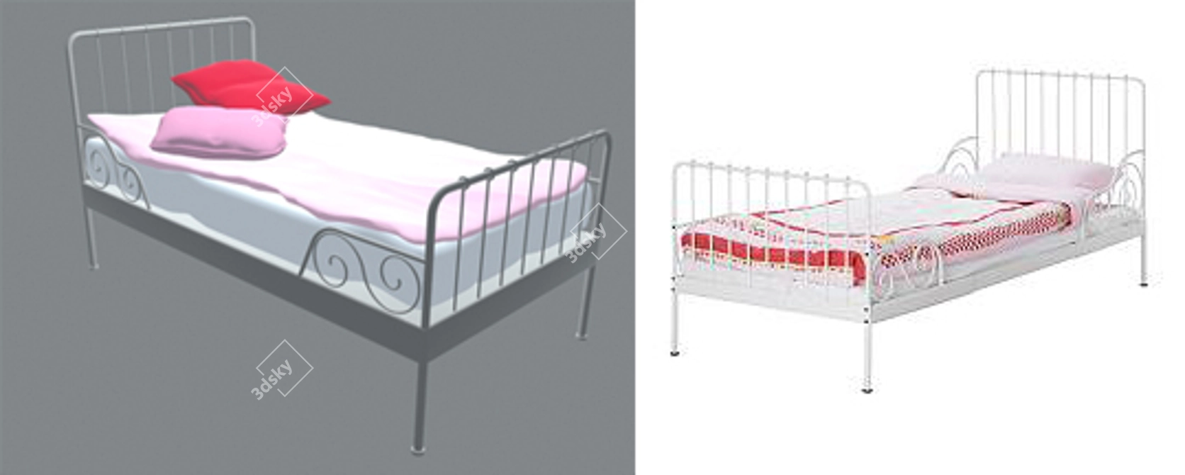 Minnen Sliding Bed - Perfect for Kids! 3D model image 1