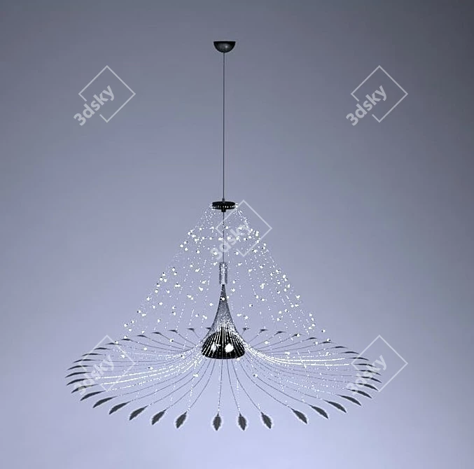 Feathered Avian Chandelier 3D model image 1