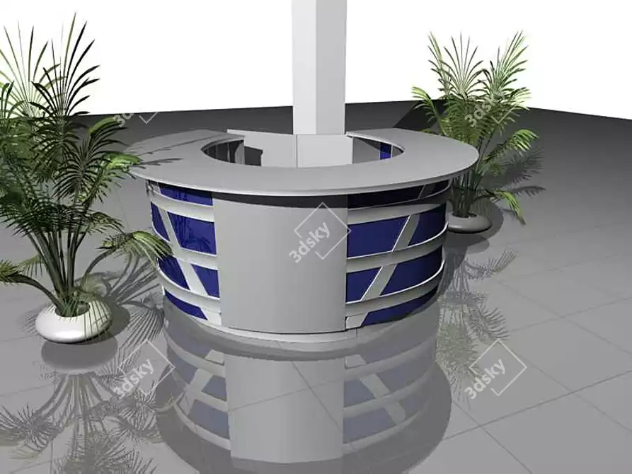 Round Reception Desk: Modern and Stylish 3D model image 1