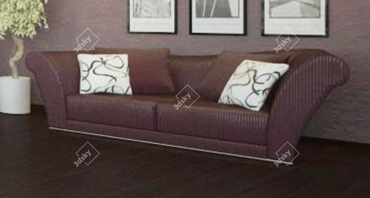 Luxury Fendi Sofa: Elevate Your Space 3D model image 1