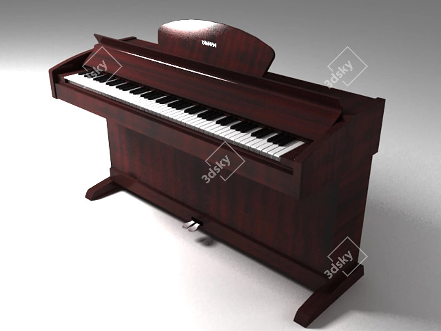 Yamaha Electronic Piano with Texture 3D model image 1