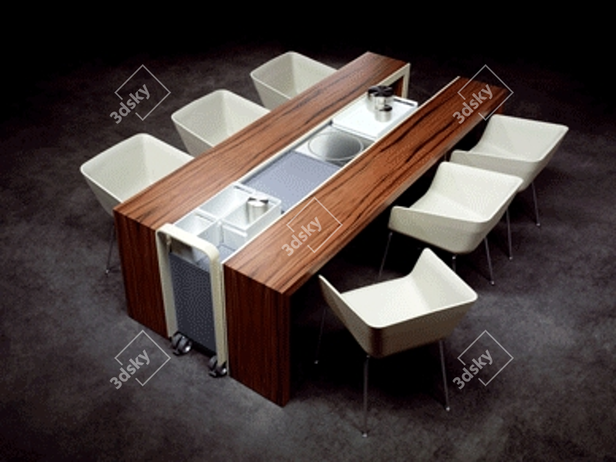 Elegant Poggenpohl Dining Table 3D model image 1