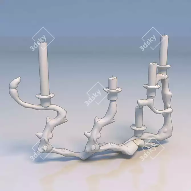 Gilded Candelabrum Shines Brightly 3D model image 1