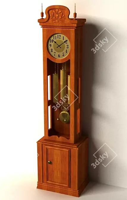Elegant Floor Timepiece 3D model image 1