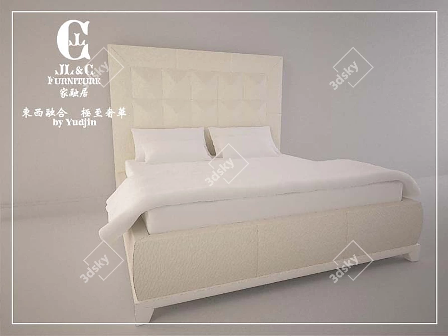 JL & C Furniture Bed 3D model image 1