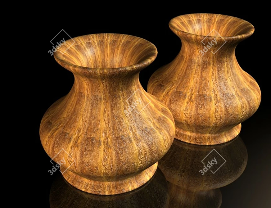 Golden Stone Vase 3D model image 1