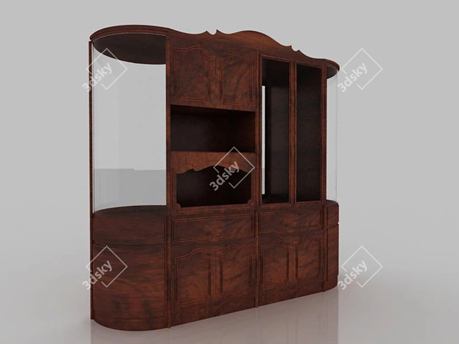 Stylish Textured Wardrobe 3D model image 1