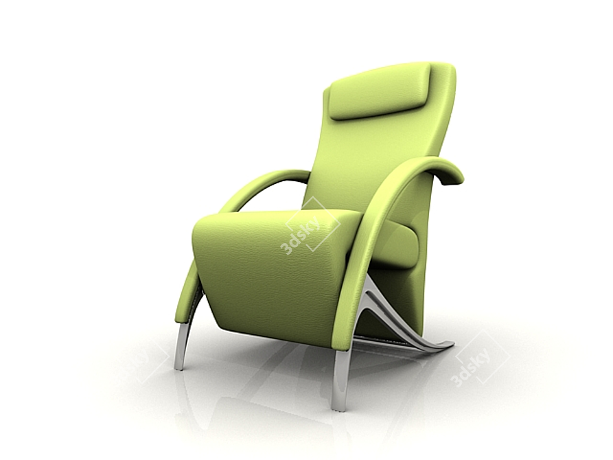 Stylish ROLF BENZ 3100 Leather Armchair 3D model image 1