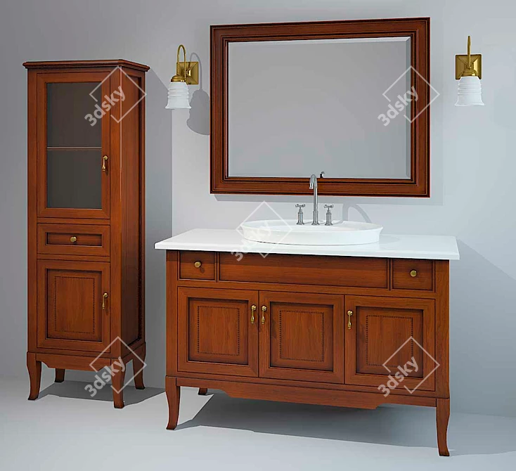 Elegant Dolcevita Vanity Set 3D model image 1