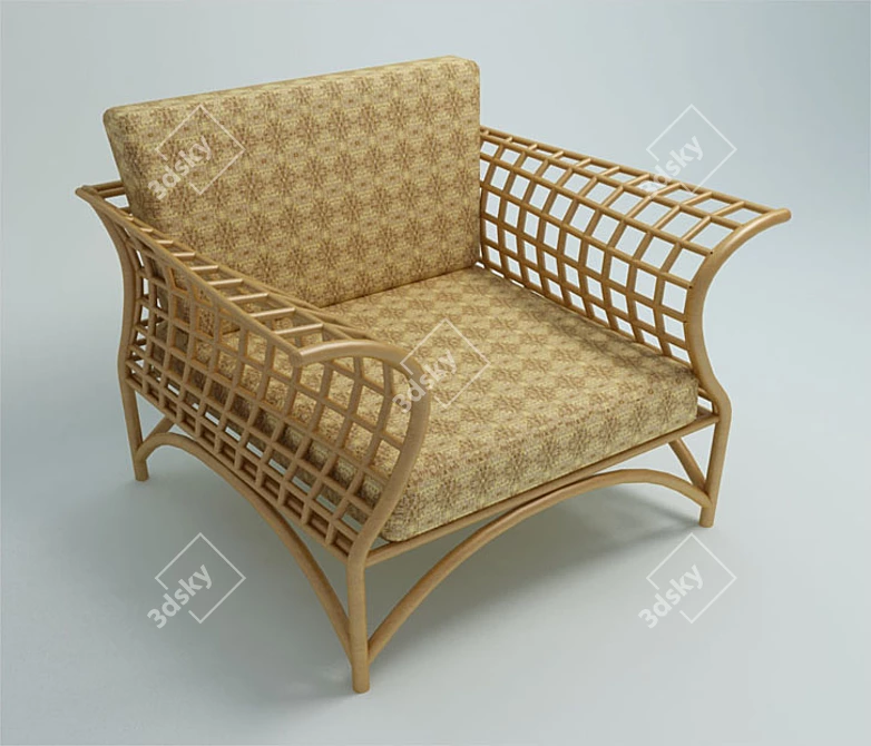  Winter Garden Armchair | Cozy Seat for Your Dacha 3D model image 1