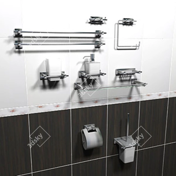 Essential Bathroom Accessories 3D model image 1