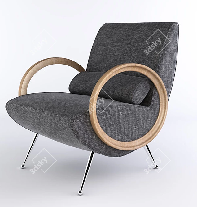 Minimalist Milu Armchair 3D model image 1