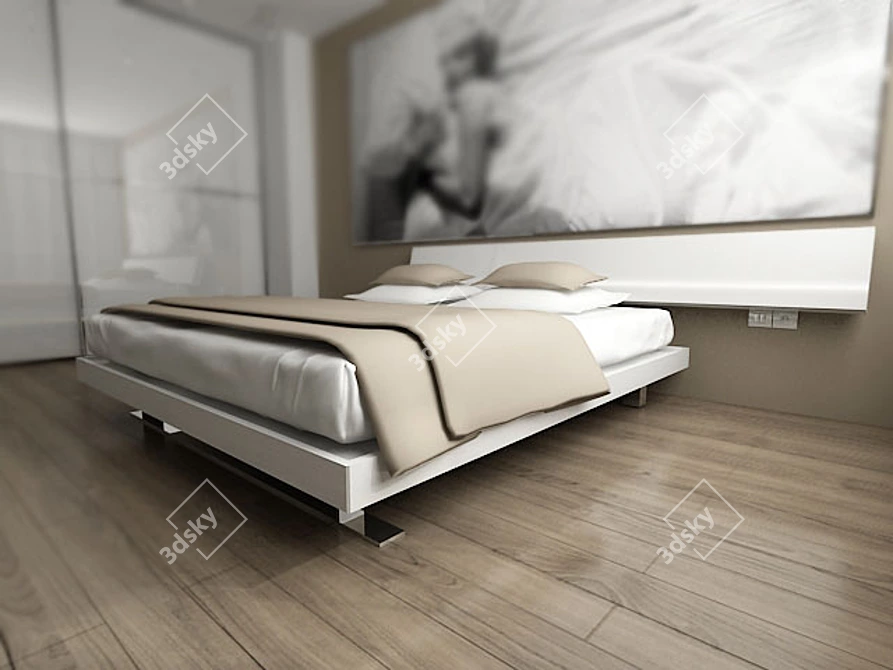 Emme Bed: Elegant and Accurate Design 3D model image 1