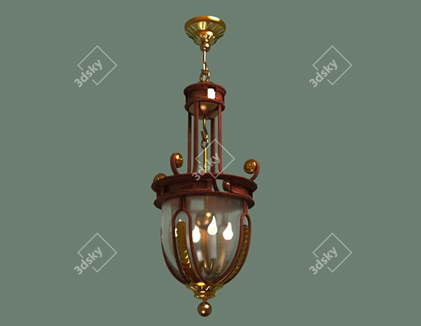 Elegant Italian Pendant Light 3D model image 1