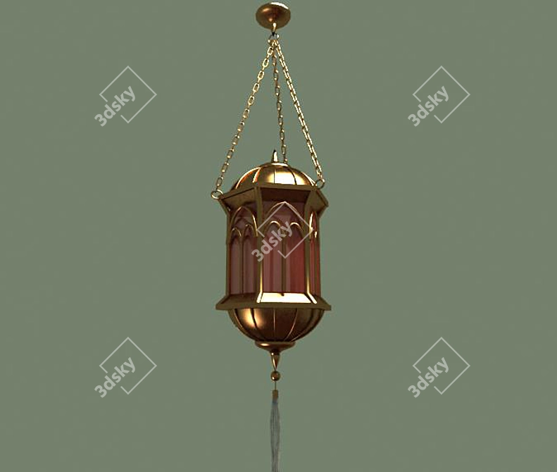 Oriental Charm Lantern 3D model image 1