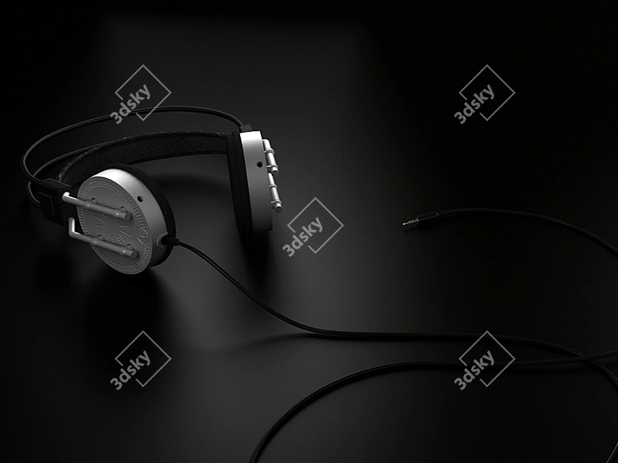 Custom-fit Headphones: Superior Sound & Stylish Texture 3D model image 1