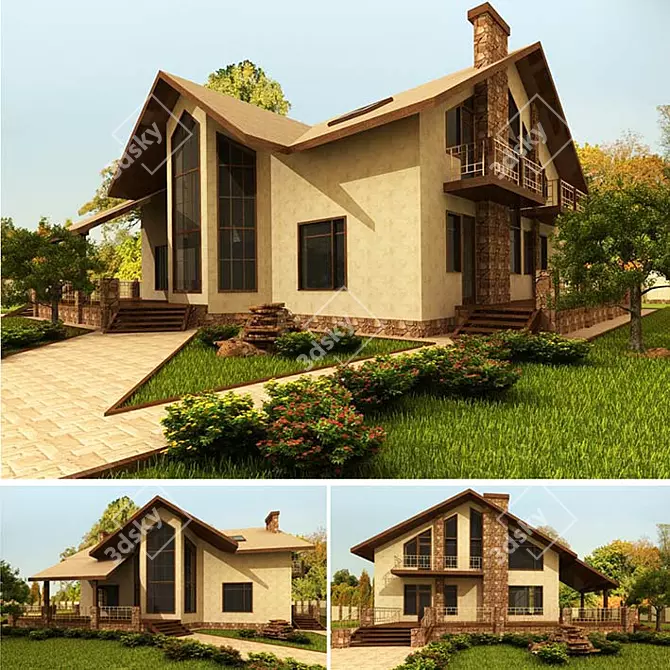 360 Prestige Cottage: Perfect Retreat for Discerning Buyers 3D model image 1