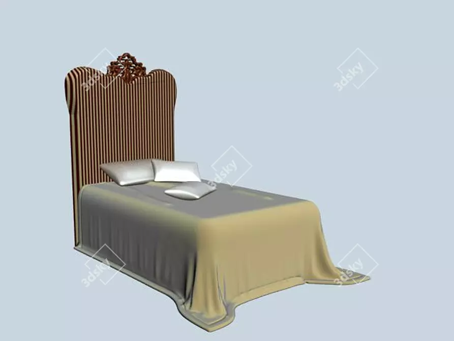 Luxury Samuele Bed - 120x208cm 3D model image 1