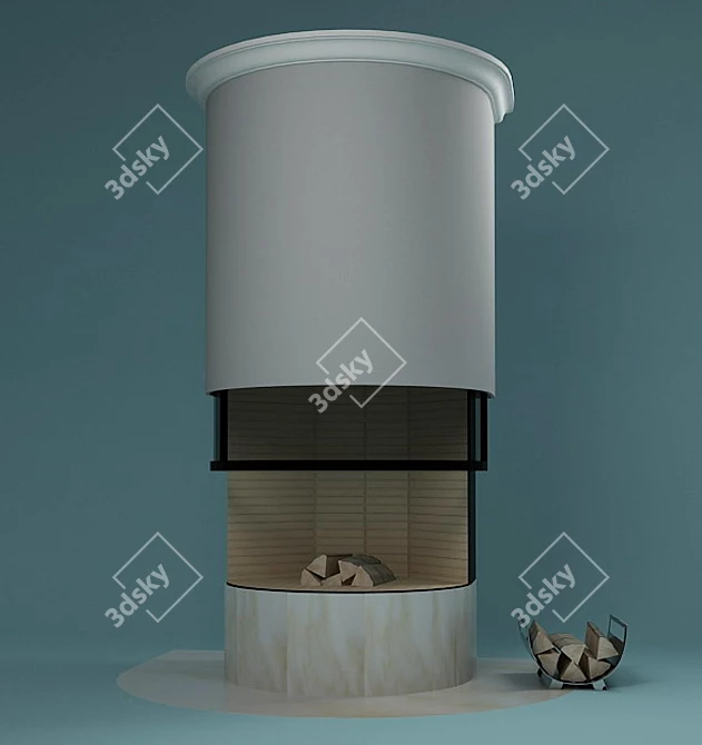 Modern Classic Fireplace 3D model image 1