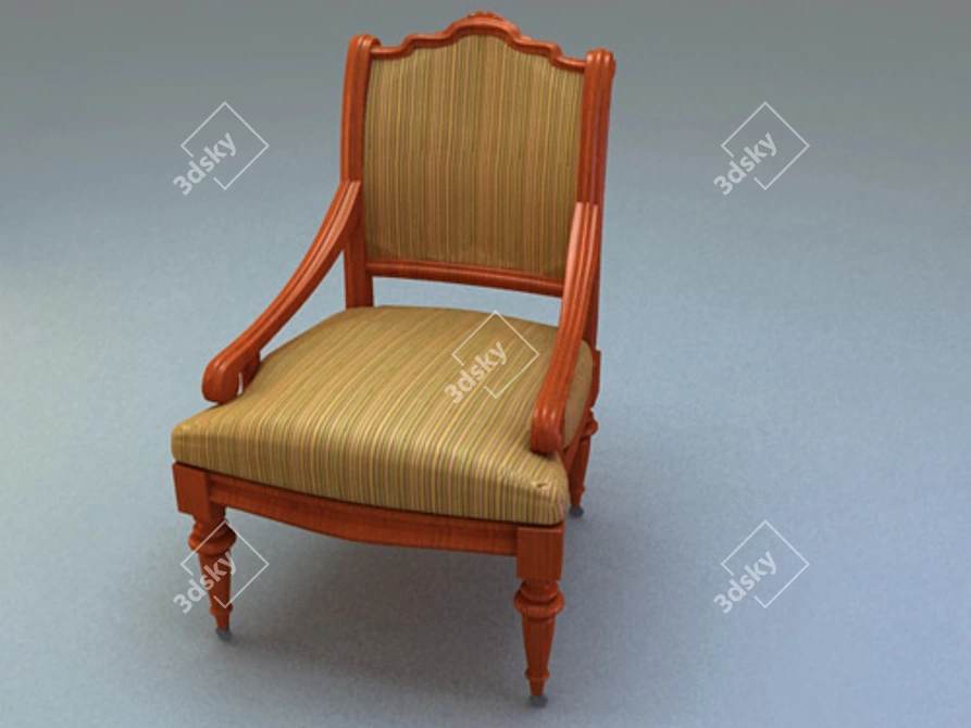 Rolling Comfort: Chair with Texture 3D model image 1