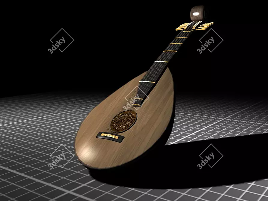 Vintage Lute: Strum the Classics. 3D model image 1