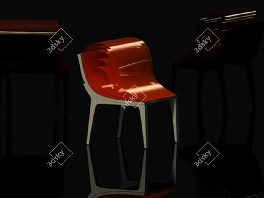 Sculpted Plastic Chair by Frederico 3D model image 1
