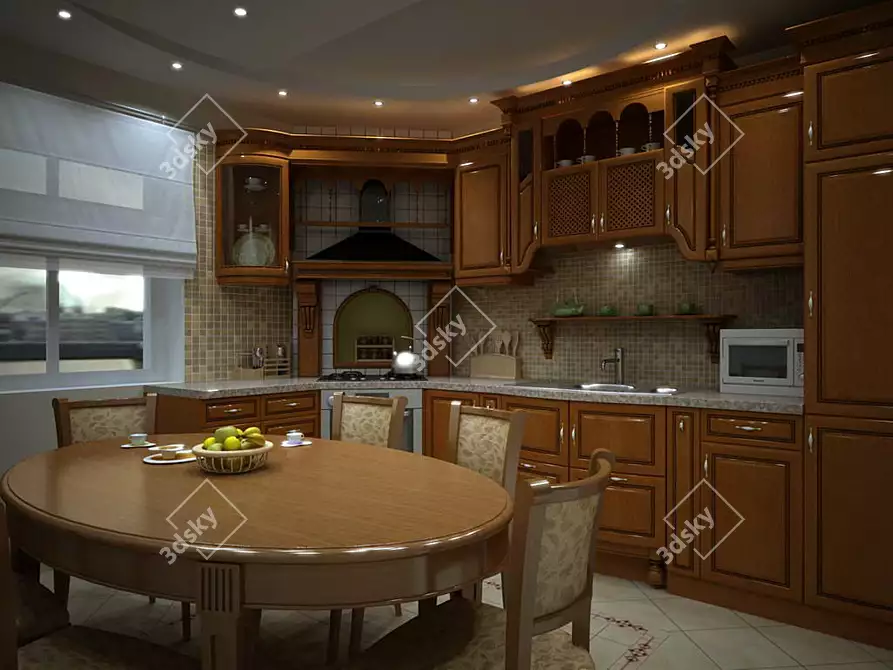 Timeless Kitchen: Classic Elegance 3D model image 1