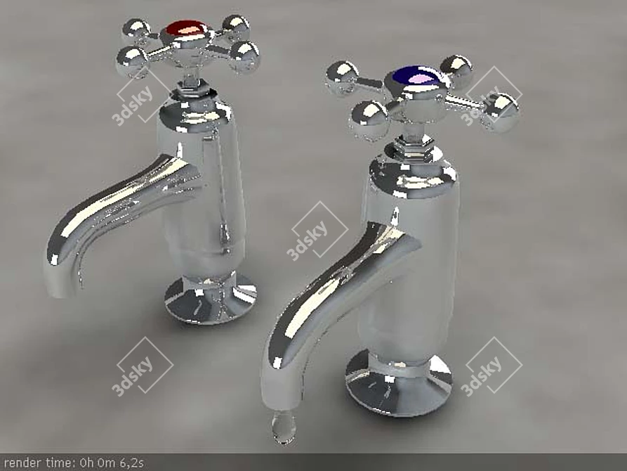 Sleek Matte Mixer Tap 3D model image 1