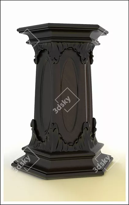 Artistic Wooden Pedestal 3D model image 1