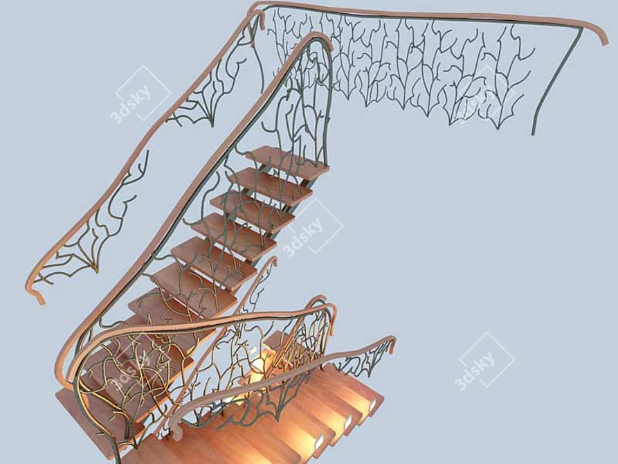 Bionic Vein Staircase 3D model image 1