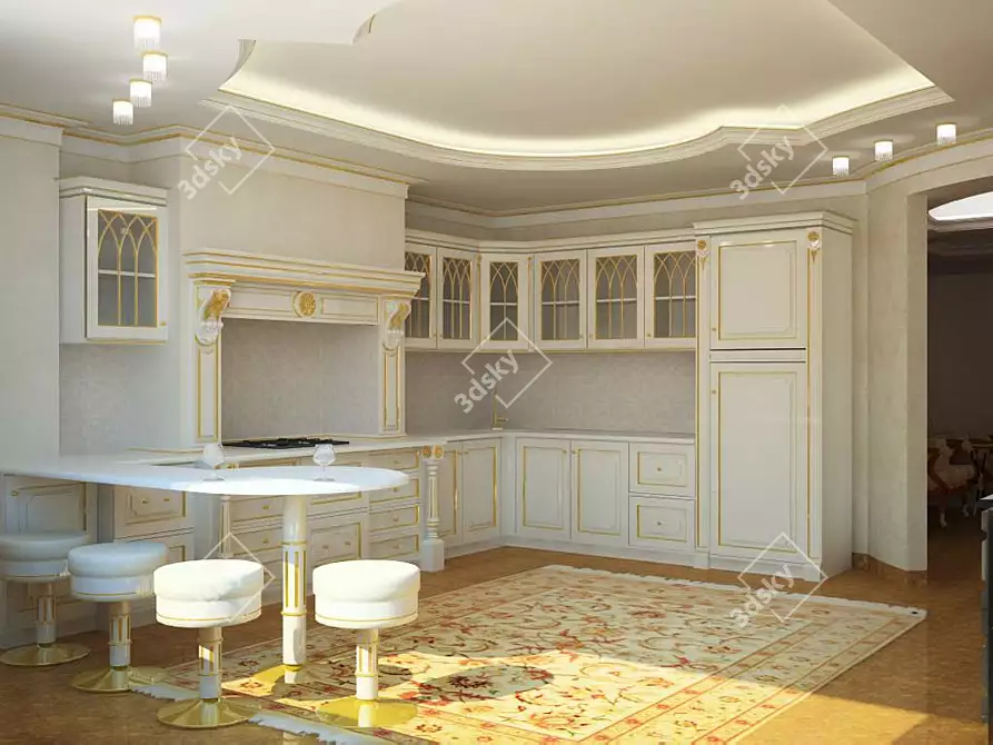 Berloni Kitchen: Stylish and Functional 3D model image 1