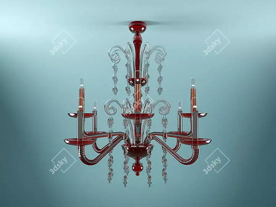 Elegant Barovier Toso Chandelier 3D model image 1