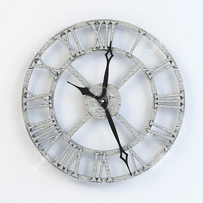 Title: Metal Wall Clock 3D model image 1