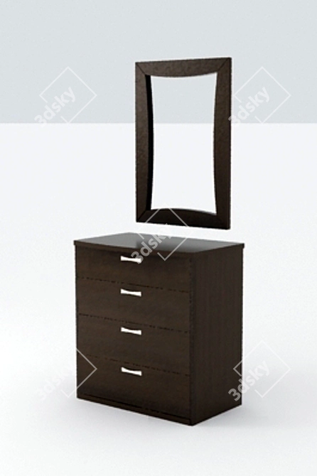 Mirrored Chest of Drawers 3D model image 1