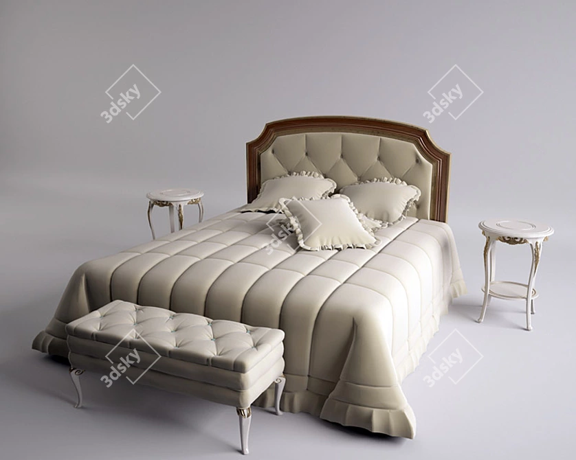 Title: Italian Elegance: SAVIO FIRMINO Bed & Furniture 3D model image 1