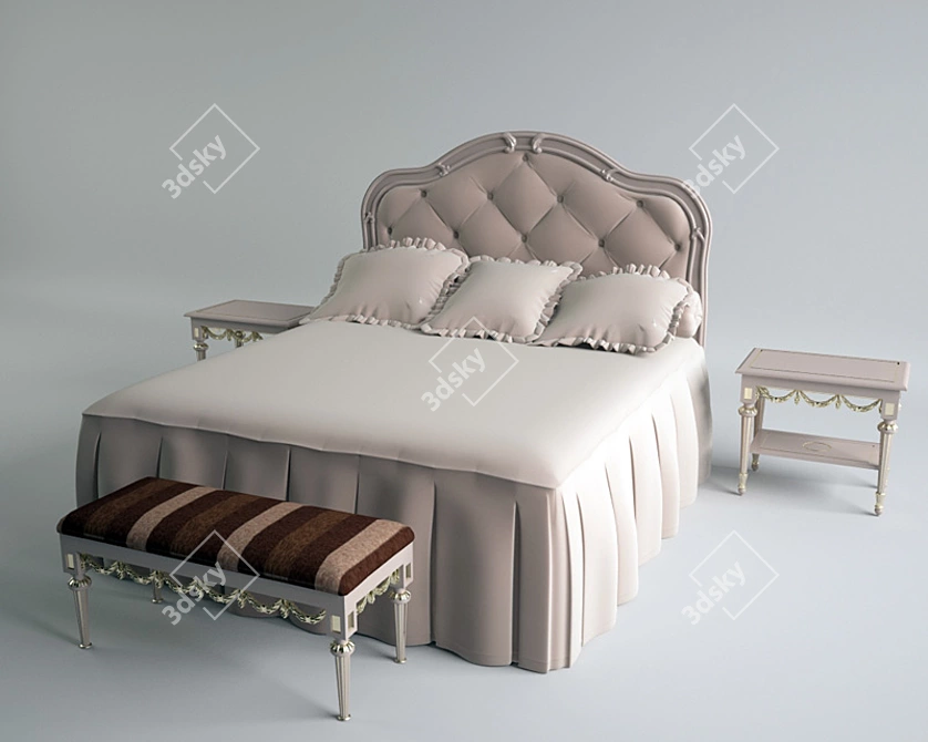 Italian Elegance: SAVIO FIRMINO Bed Set 3D model image 1