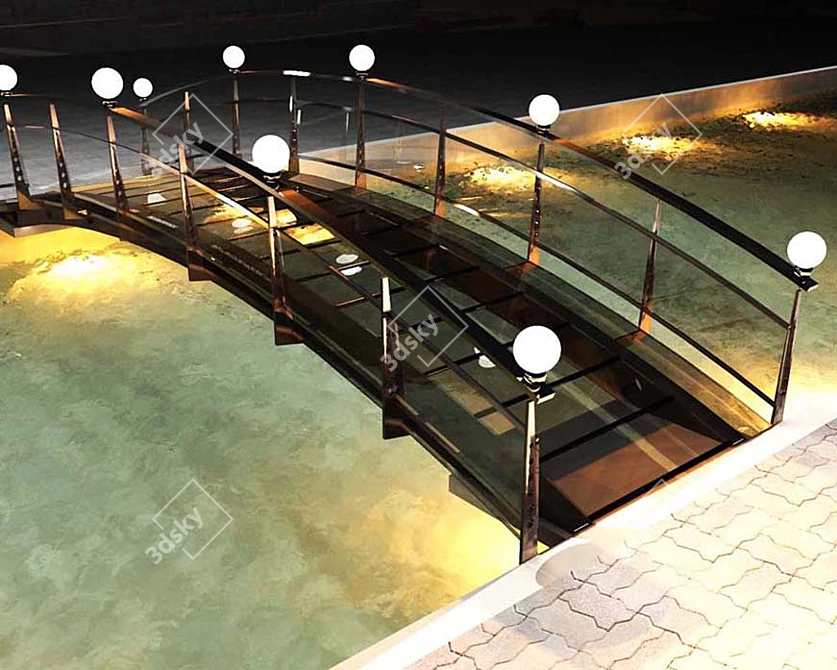 Crystal Clear Glass Bridge 3D model image 1