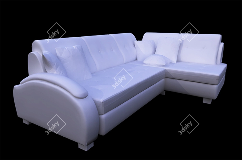 "Sydney" Corner Sofa, Expands to 2040x1400mm 3D model image 1